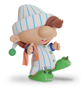 hijo dormilón sonriente